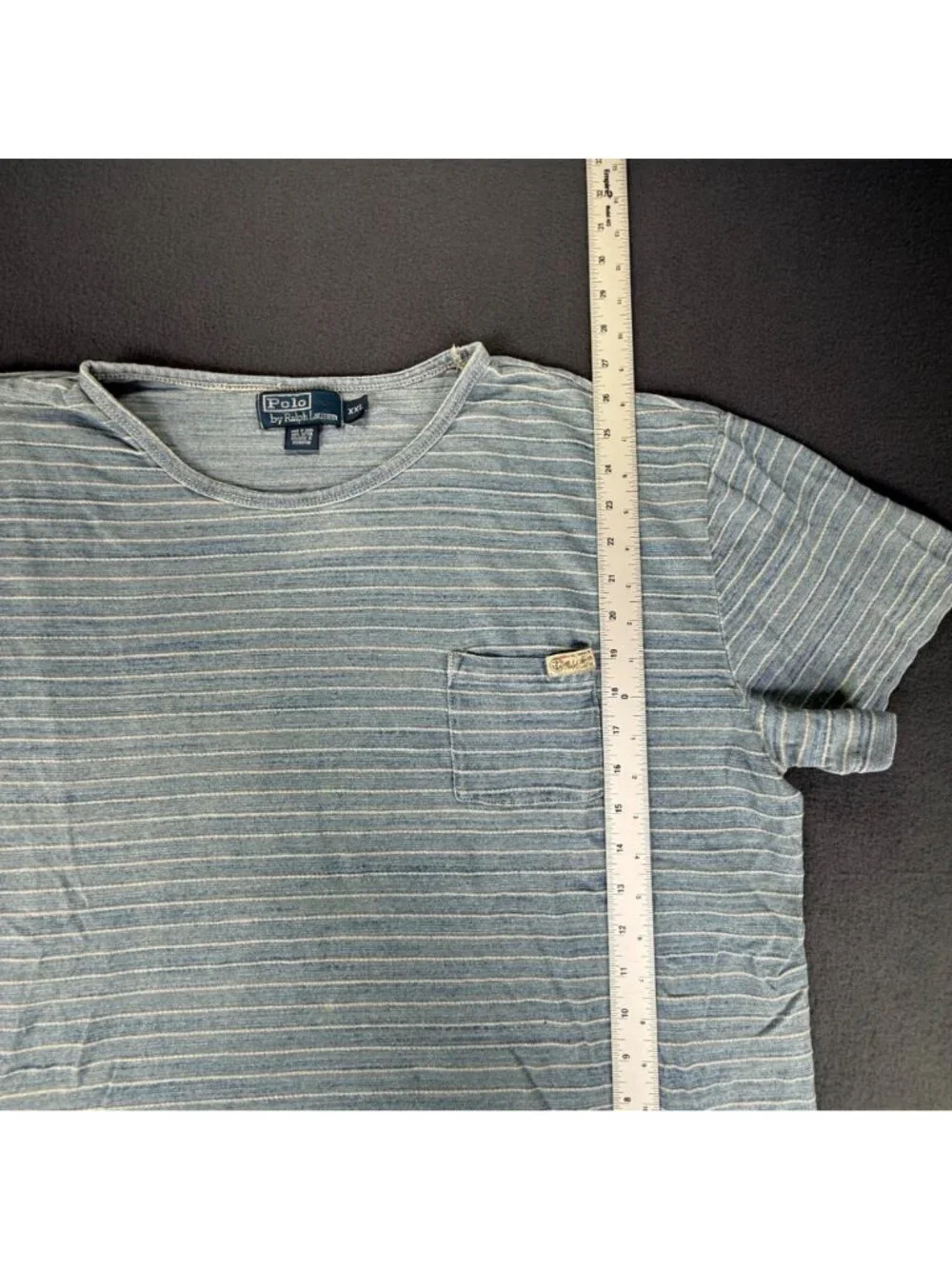 Vintage Polo Ralph Lauren Striped Pocket Pullover Mens XXL Short Sleeve Shirt